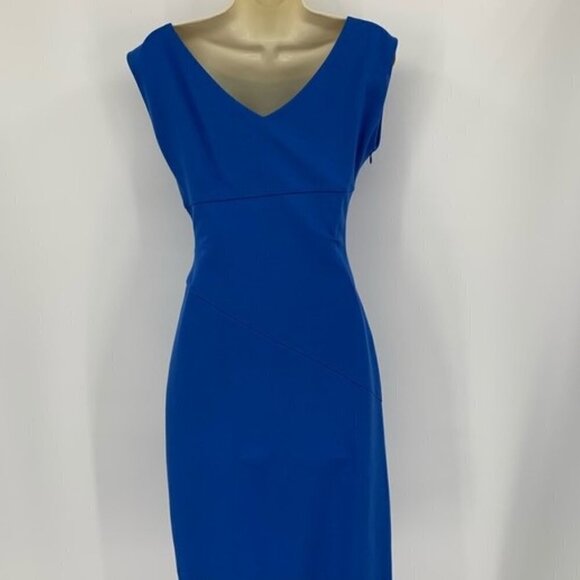 DVF Diane Von Furstenberg Jori blue iris sheath dress knit shift stretch new 6 - Picture 4 of 6